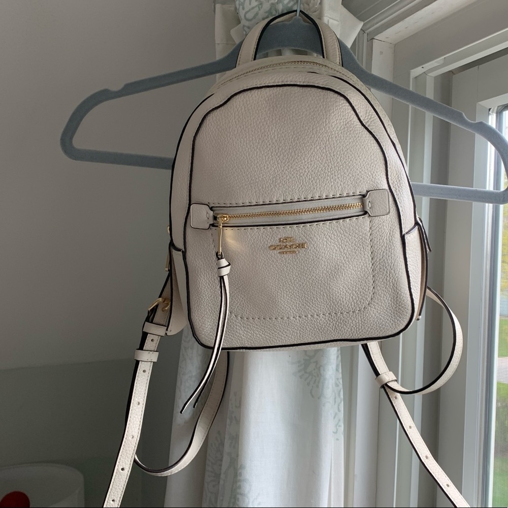 COACH cream/Gold mini leather backpack